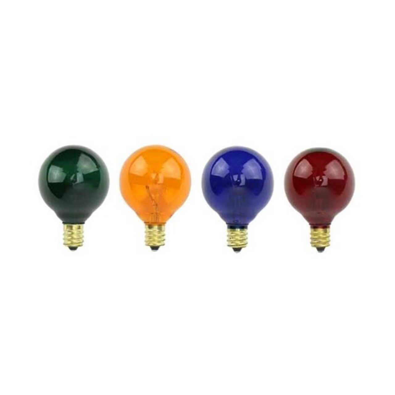 Northlight 32913381 120V 5W Transparent Multicolor G40 Globe Christmas Replacement Bulbs - Pack of 4